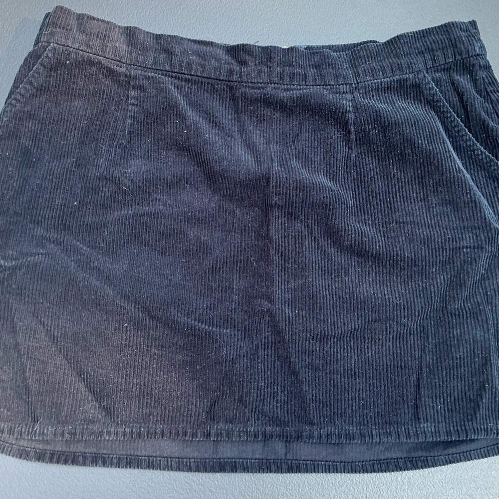 Xhiliration Black Corduroy Skirt